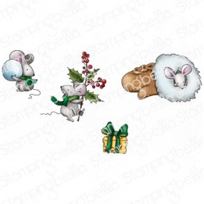 WINTER WOODLAND MICE RUBBER STAMP SET (includes 4 stamps)
